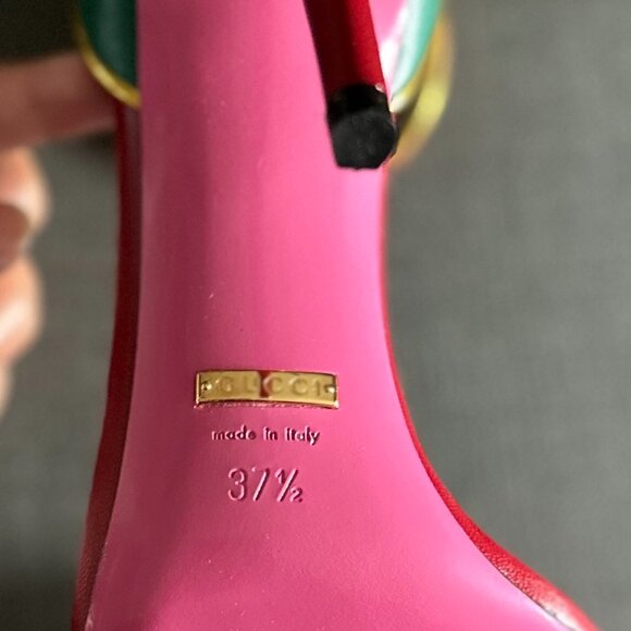 GUCCI Leather Sandal Heels Floral with Crystals — 37.5 — Fall/Winter 2017 - Picture 5 of 8